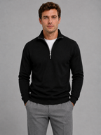 Men’s Half-Zip Sweatshirt – High Neck Smart Casual Pullover