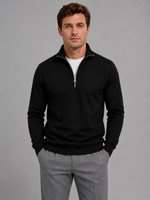 Men’s Half-Zip Sweatshirt – High Neck Smart Casual Pullover