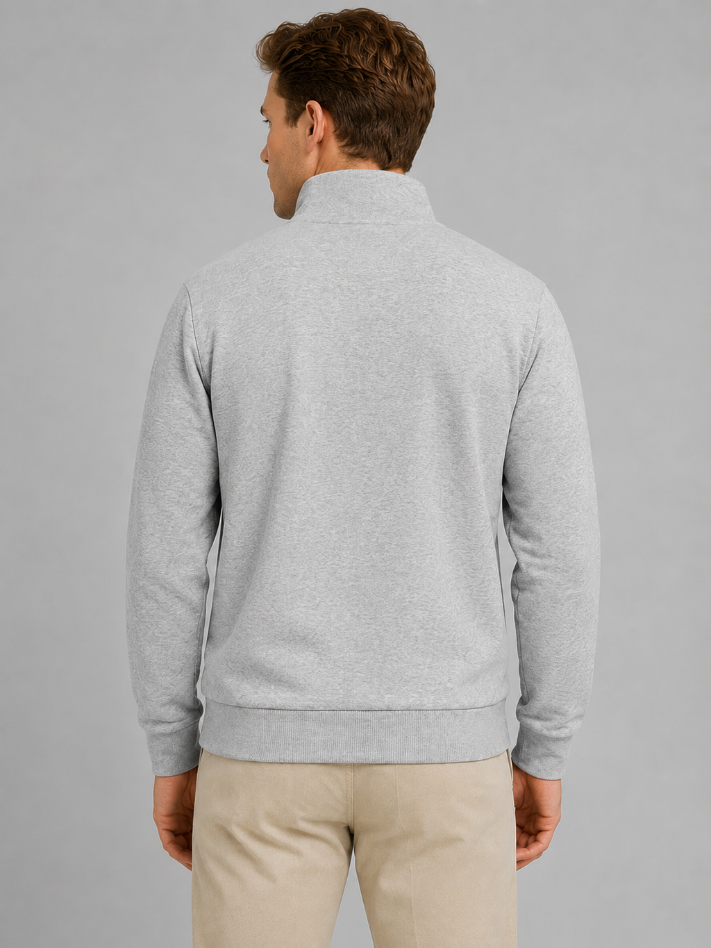 Men’s Half-Zip Sweatshirt – High Neck Smart Casual Pullover