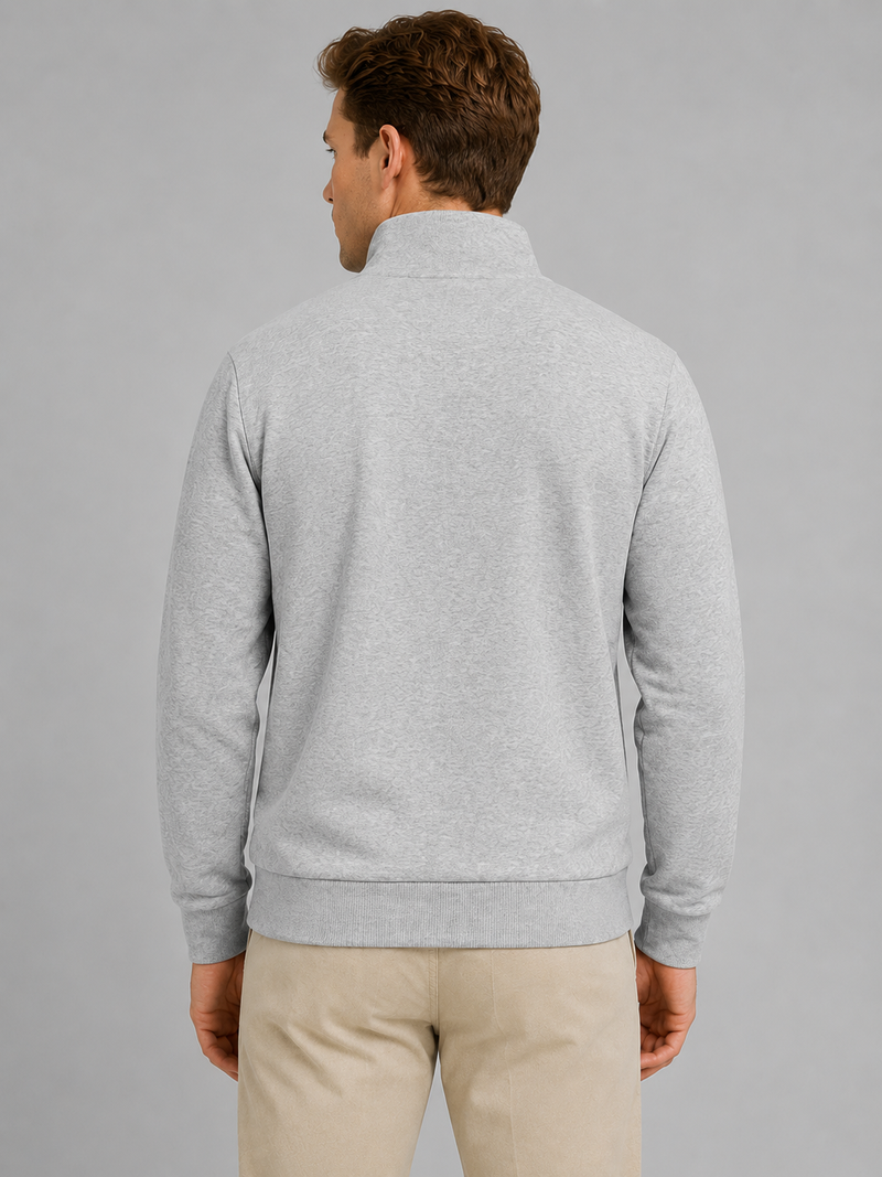 Men’s Half-Zip Sweatshirt – High Neck Smart Casual Pullover