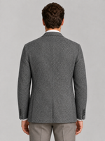 Men’s Textured Blazer – Single Breasted Tailored Jacket with Patch Pockets