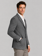 Men’s Textured Blazer – Single Breasted Tailored Jacket with Patch Pockets
