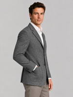 Men’s Textured Blazer – Single Breasted Tailored Jacket with Patch Pockets