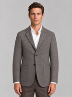 Men’s Textured Blazer – Single Breasted Tailored Jacket with Patch Pockets