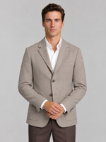 Men’s Textured Blazer – Single Breasted Tailored Jacket with Patch Pockets