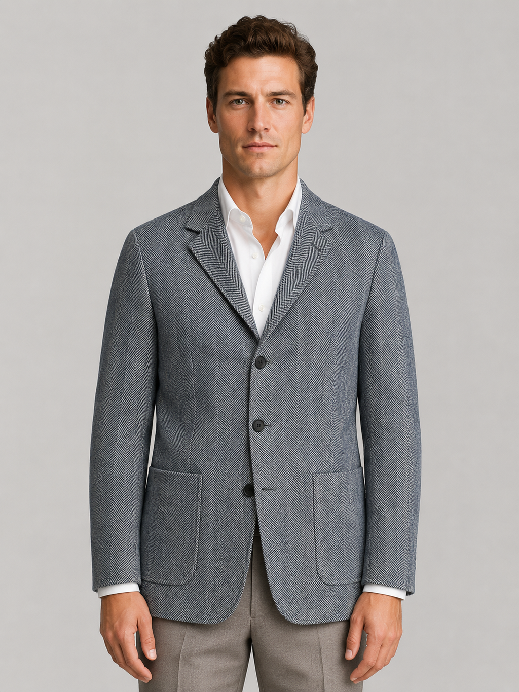 Men’s Herringbone Blazer – Smart Casual Tailored Jacket