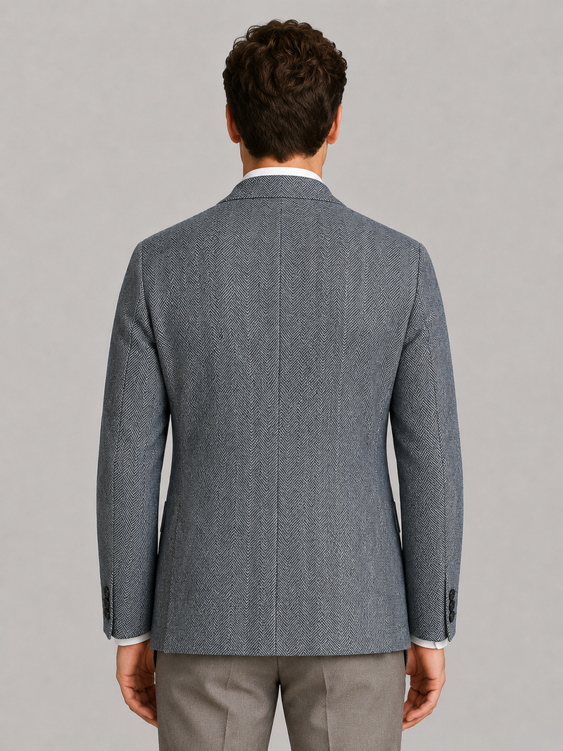 Men’s Herringbone Blazer – Smart Casual Tailored Jacket
