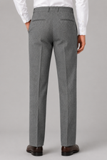 Men’s Herringbone Pleated Trousers – Straight Leg Tailored Fit