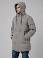 Men’s Hooded Padded Parka – Longline Winter Jacket