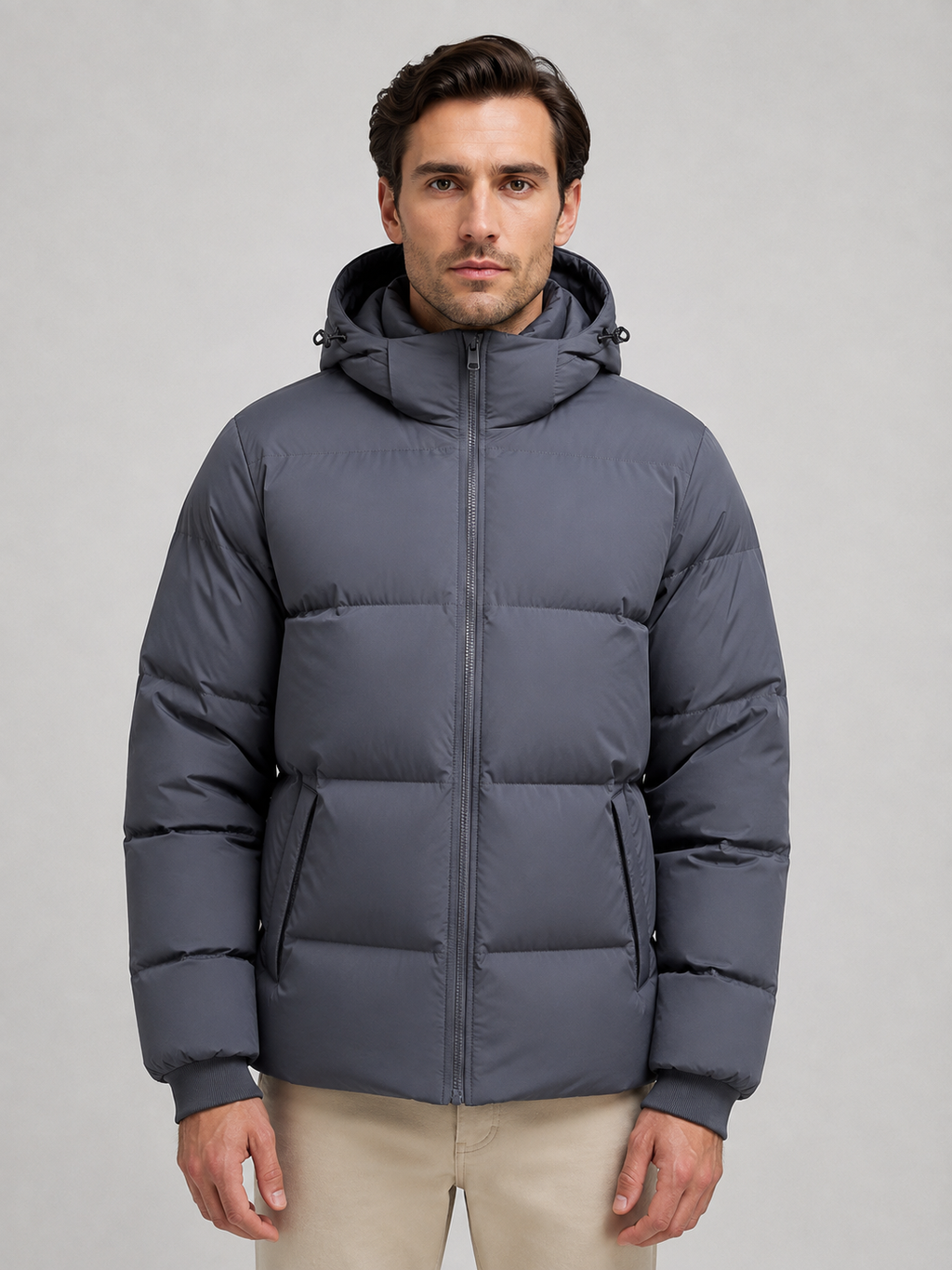 Men's Hooded Puffer Jacket – Padded Winter Coat