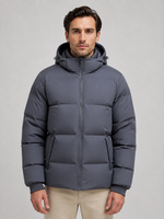 Men's Hooded Puffer Jacket – Padded Winter Coat