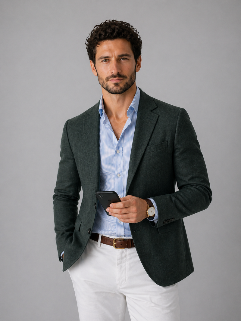 Men’s Knit Blazer – Tailored Smart Casual Elegance