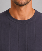 Men’s Knitted T-Shirt – Short Sleeve Crew Neck Shirt