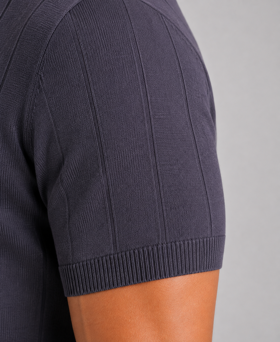Men’s Knitted T-Shirt – Short Sleeve Crew Neck Shirt