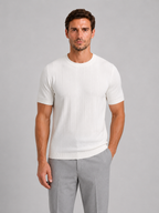 Men’s Knitted T-Shirt – Short Sleeve Crew Neck Shirt