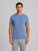 Men’s Knitted T-Shirt – Short Sleeve Crew Neck Shirt