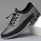 Men’s Leather Look Comfort Shoes – Smart Casual Lace-Up Design