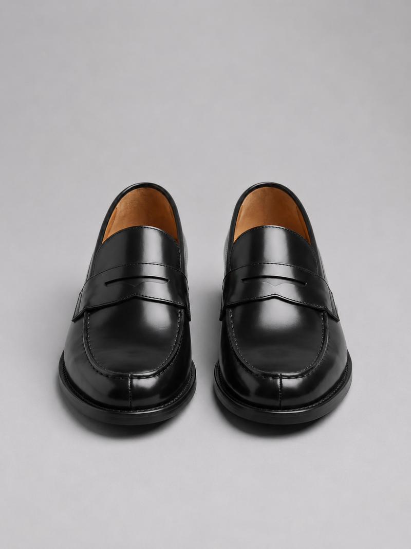 Men’s Leather Penny Loafers – Classic Formal Smart Casual Shoes