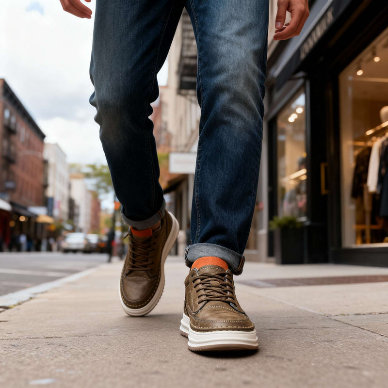 Men’s Leather Trainers – Cushioned Everyday Comfort