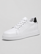 Men's Leather Trainers – Low Top Lace Up Casual Sneakers