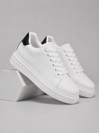 Men's Leather Trainers – Low Top Lace Up Casual Sneakers