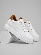 Men's Leather Trainers – Low Top Lace Up Casual Sneakers
