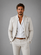 Men’s Lightweight Linen Style Blazer – Tailored Summer Elegance