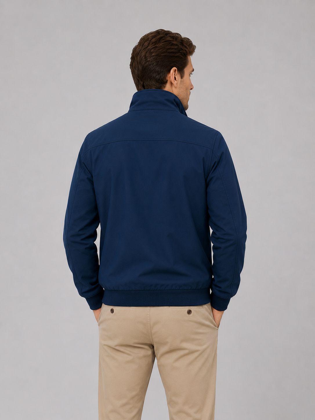 Men’s Lightweight Zip-Up Jacket – Smart Casual Windbreaker