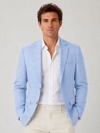 Men’s Linen Look Summer Blazer – Smart Casual Tailored Fit