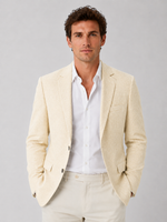 Men’s Linen Look Summer Blazer – Smart Casual Tailored Fit
