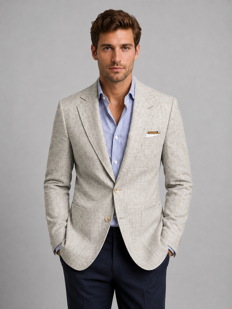 Men’s Linen Look Tailored Blazer – Smart Casual Summer Style