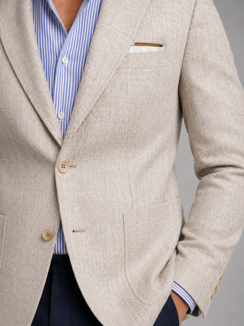 Men’s Linen Look Tailored Blazer – Smart Casual Summer Style