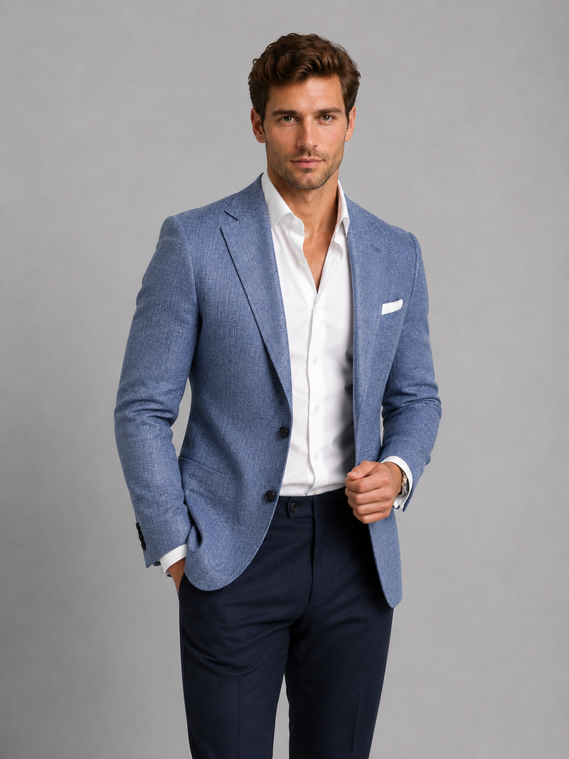 Men’s Linen Look Tailored Blazer – Smart Casual Summer Style