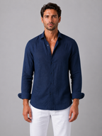 Men's Linen Look Button-Up Shirt – Relaxed Summer Style