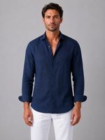 Men's Linen Look Button-Up Shirt – Relaxed Summer Style
