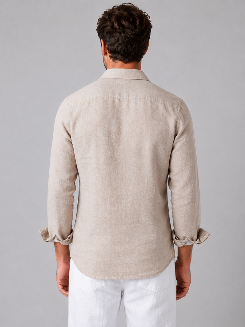 Men's Linen Look Button-Up Shirt – Relaxed Summer Style