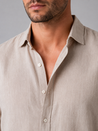 Men's Linen Look Button-Up Shirt – Relaxed Summer Style