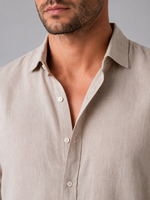 Men's Linen Look Button-Up Shirt – Relaxed Summer Style