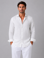 Men's Linen Look Button-Up Shirt – Relaxed Summer Style