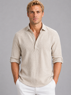 Men's Linen Look Long Sleeve Shirt – Relaxed Summer Style