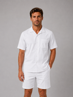 Men’s Linen Look Shirt & Shorts Co-Ord Set – Summer Style