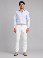 Men's Linen Look Straight Leg Trousers – Smart Relaxed Fit