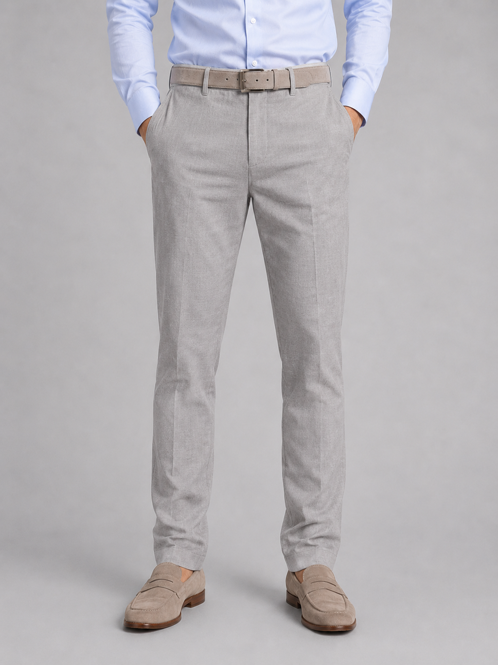 Men's Linen Look Straight Leg Trousers – Smart Relaxed Fit