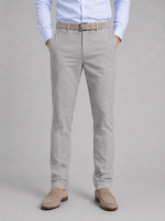 Men's Linen Look Straight Leg Trousers – Smart Relaxed Fit