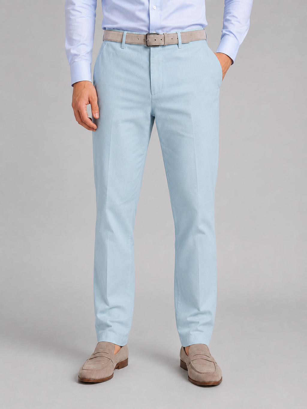 Men's Linen Look Straight Leg Trousers – Smart Relaxed Fit
