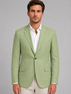 Men’s Linen Look Summer Blazer – Smart Casual Tailored Fit