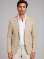 Men’s Linen Look Summer Blazer – Smart Casual Tailored Fit