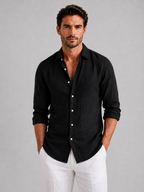 Men’s Linen Look Summer Shirt – Relaxed Fit Button-Up