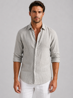 Men’s Linen Look Summer Shirt – Relaxed Fit Button-Up