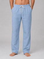 Men’s Linen Look Trousers – Relaxed Drawstring Summer Fit